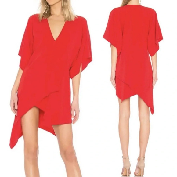 Iro Ekima Asymmetrical Poppy Red Dress Sz 34 US 2 - Picture 1 of 8